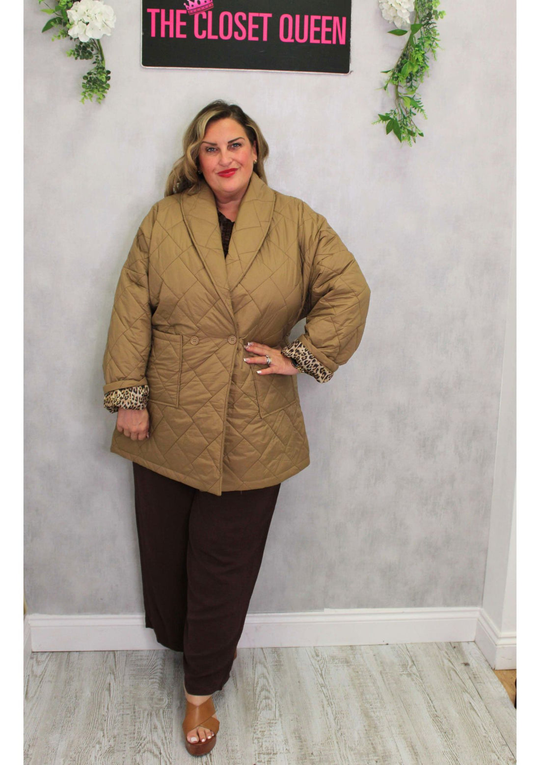 Leopard Lined Double Button Jacket