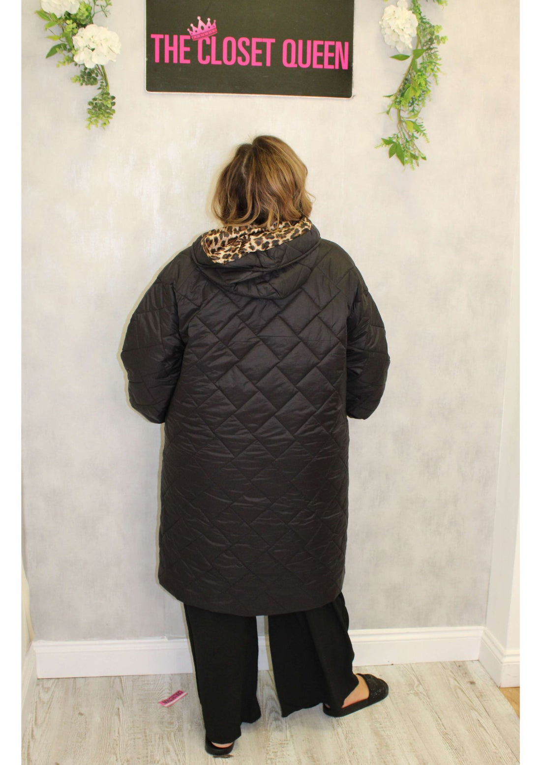 Leopard Lined Hooded Coat