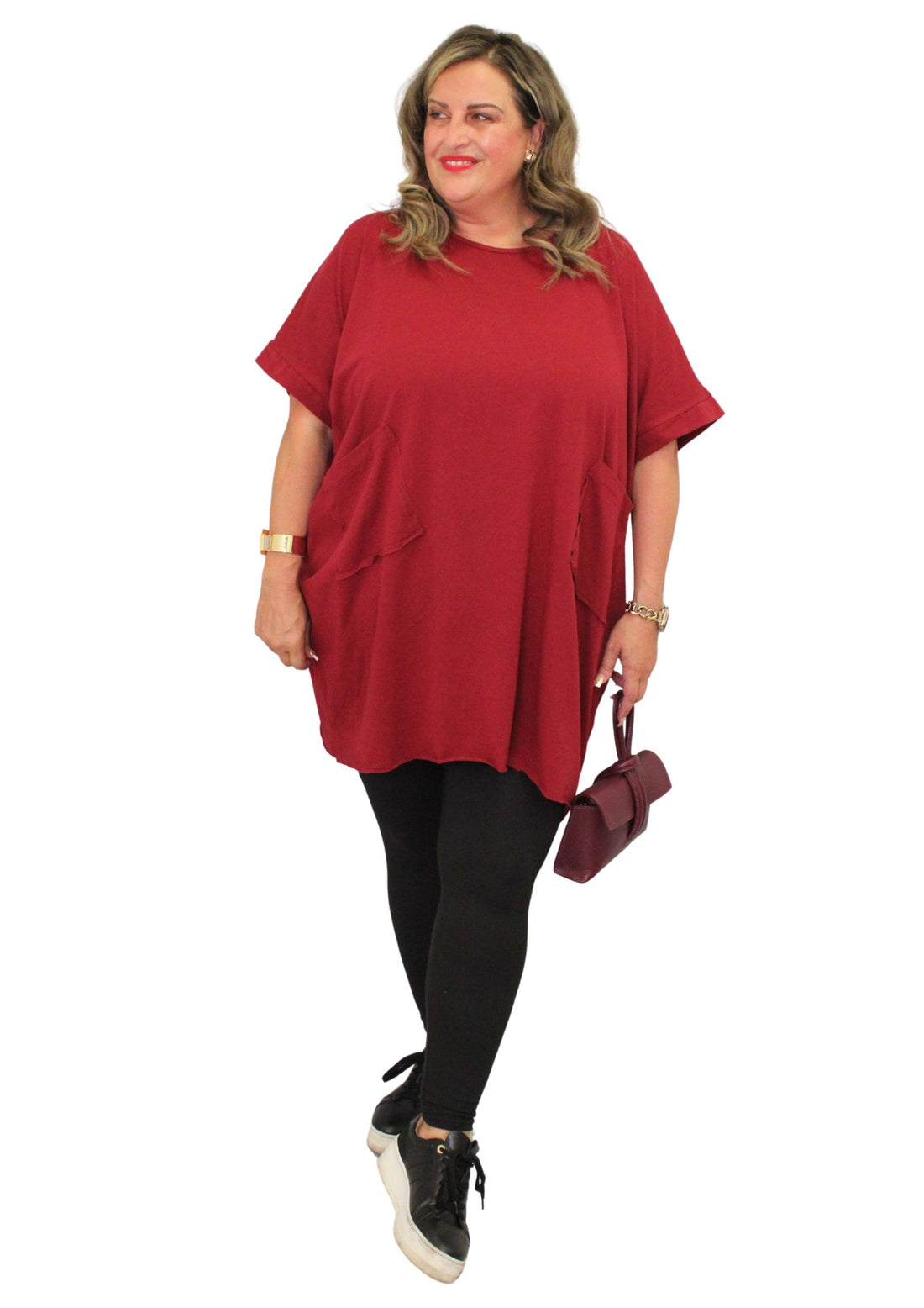 Oversized Shirt And T Shirt Dress With Leggings Slant Pocket T
