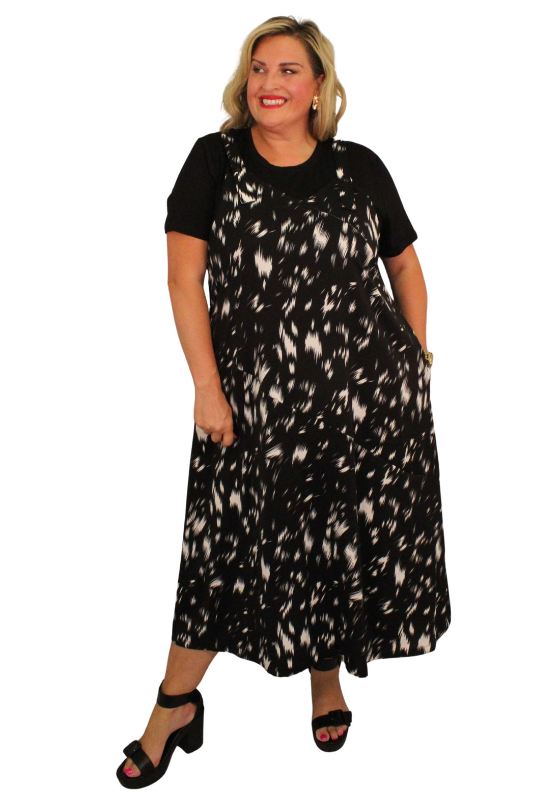 Pinny Dress Brush Print