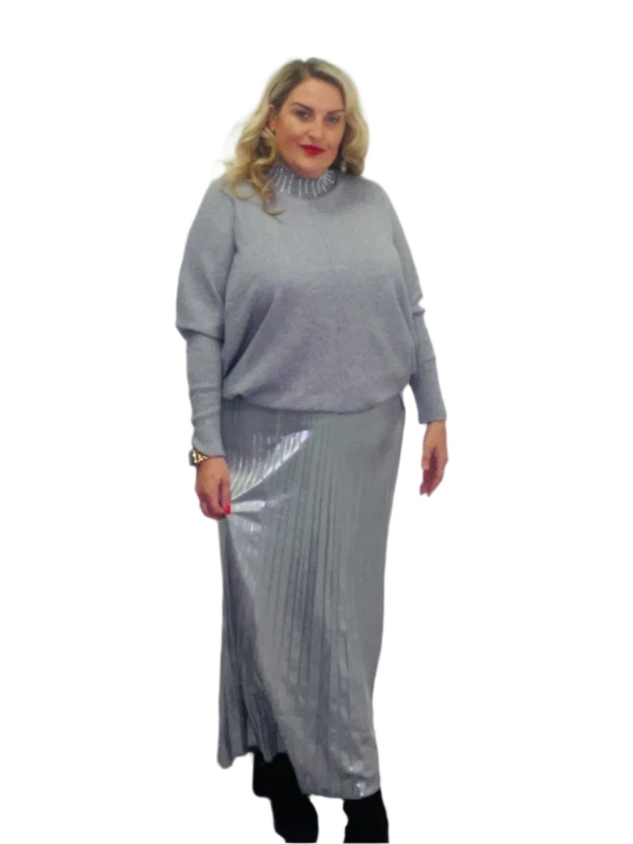 Pleat Skirt Metallic