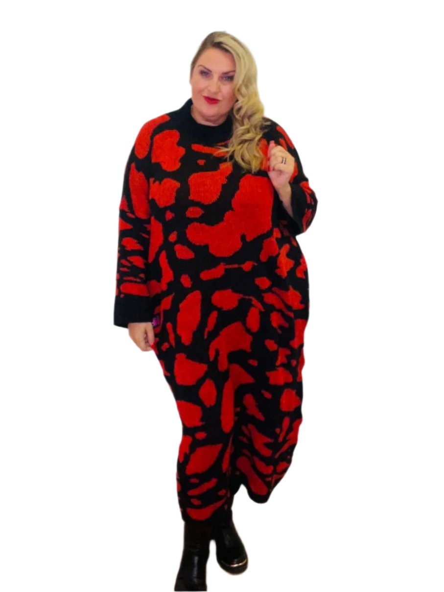 puddle jumper dress plus size knitted rust