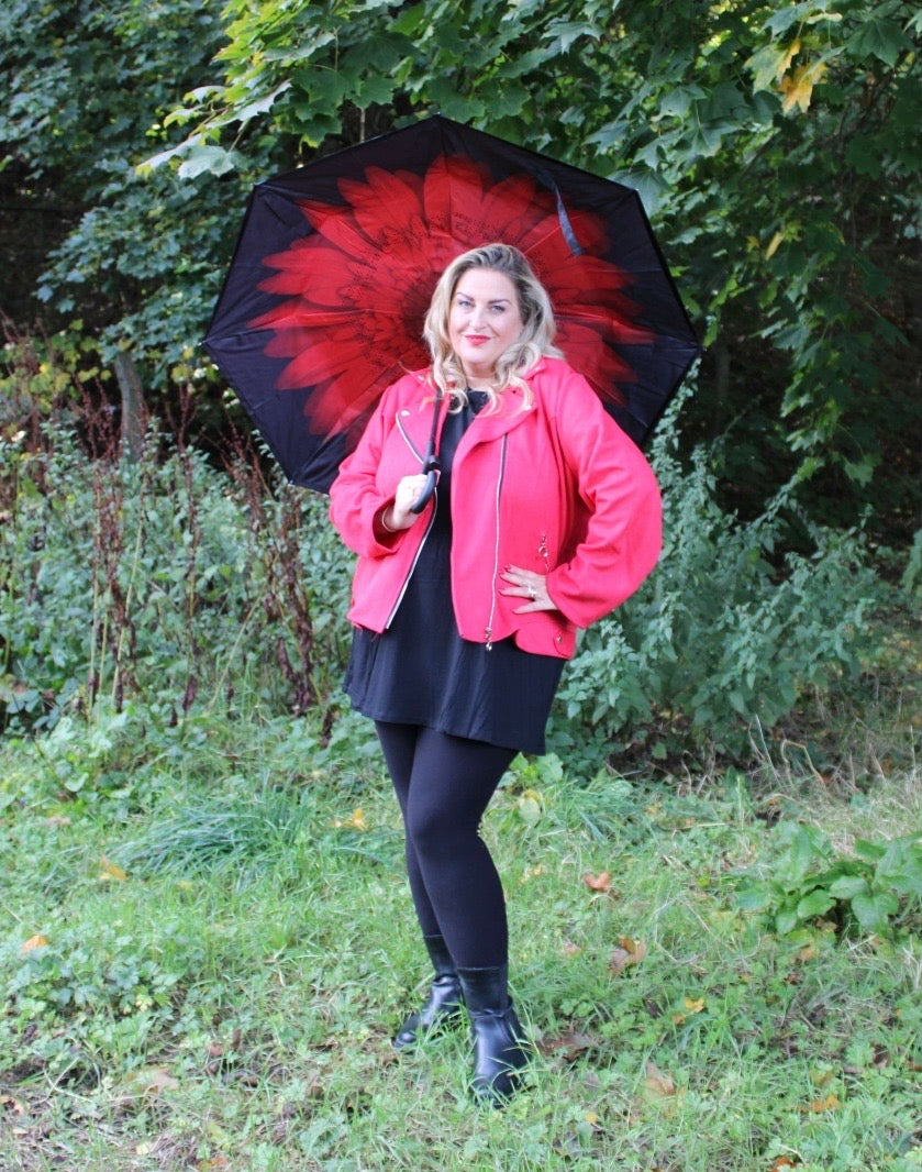 red suedette biker jacket plus size