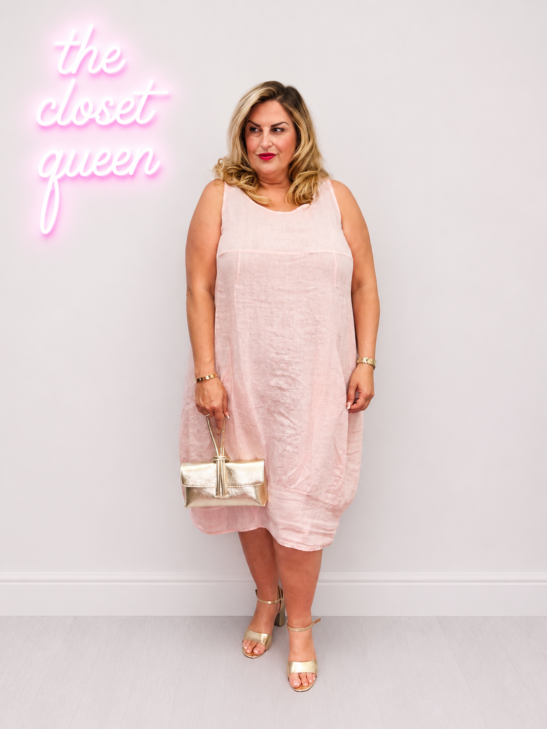Rib Band Bottom Linen Dress