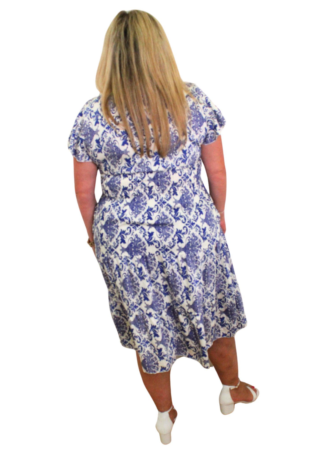 Rosa Dress V Neck Flock
