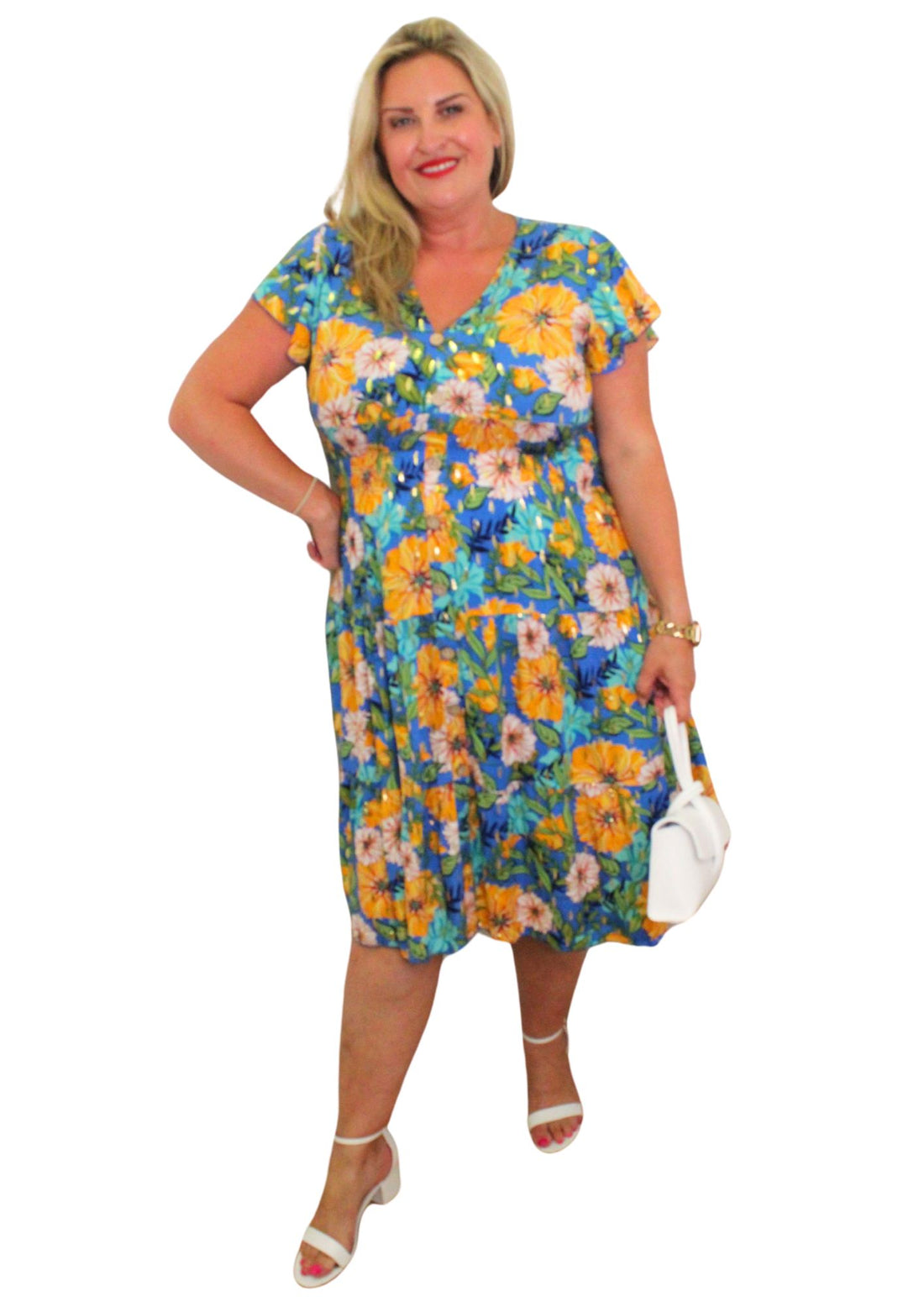 Rosa Dress V Neck Floral
