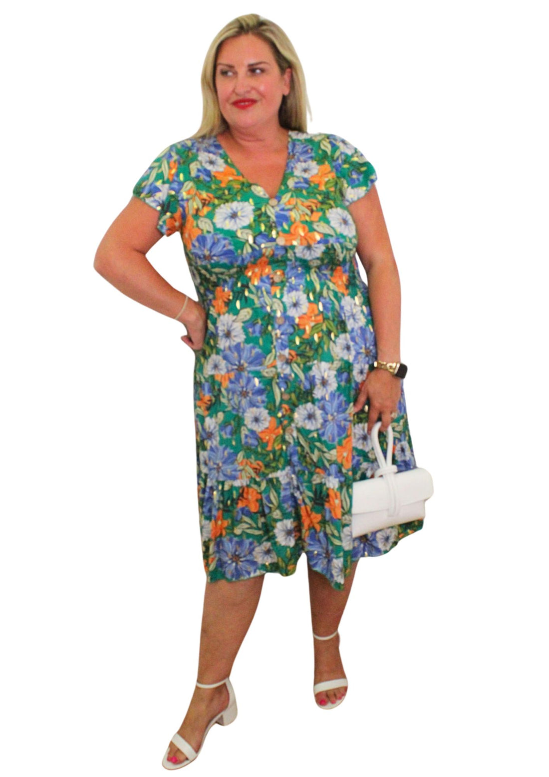 Rosa Dress V Neck Floral