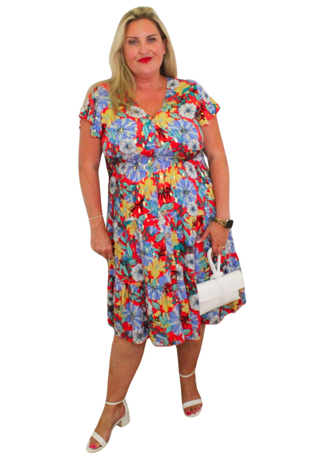 Rosa Dress V Neck Floral