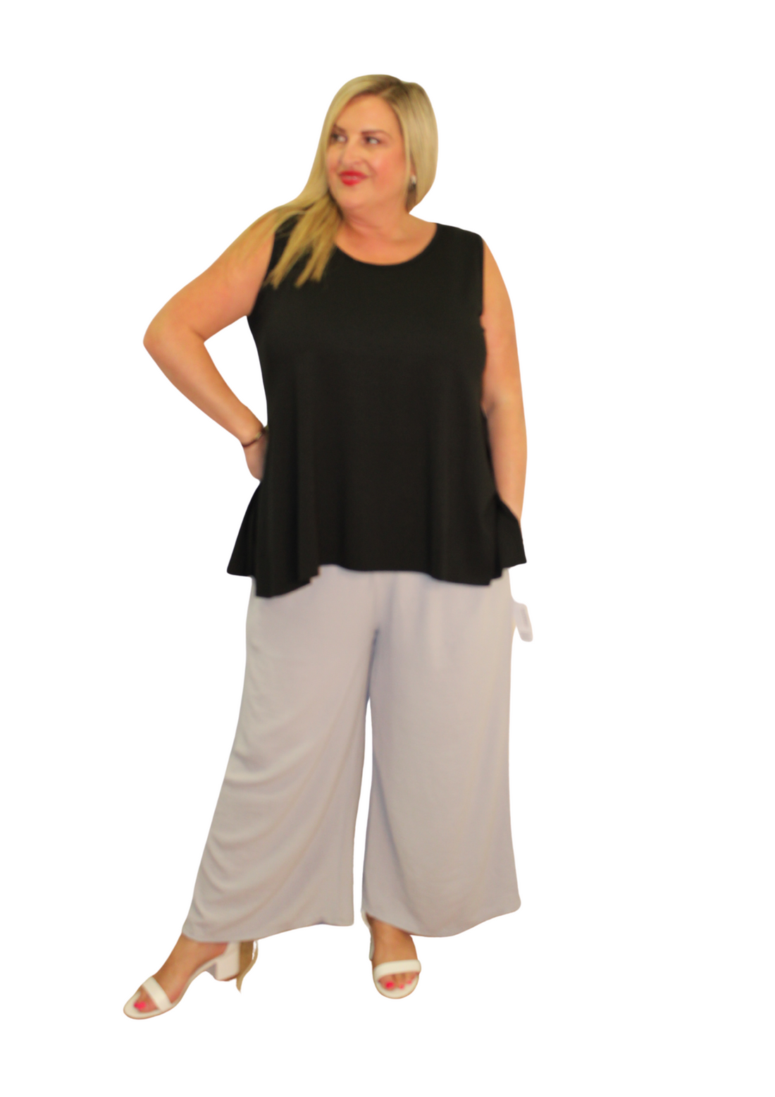 Sheered Top Trouser Plain