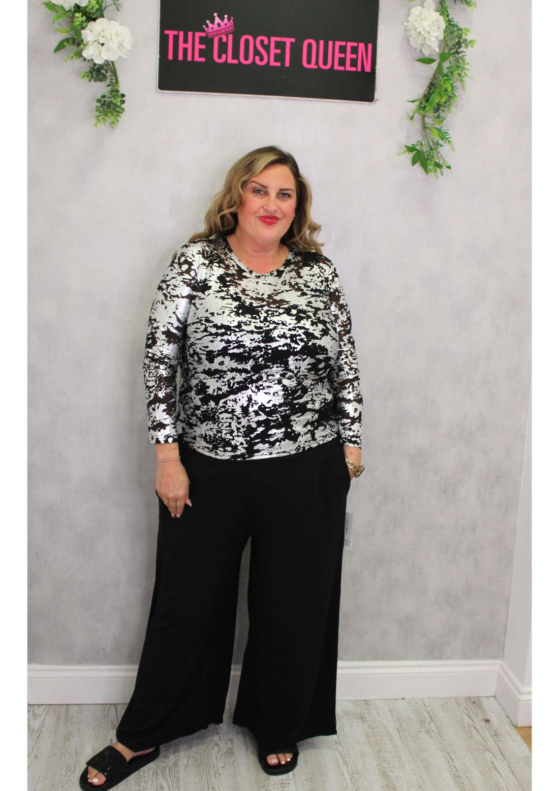 Sheer Top Metallic Patch