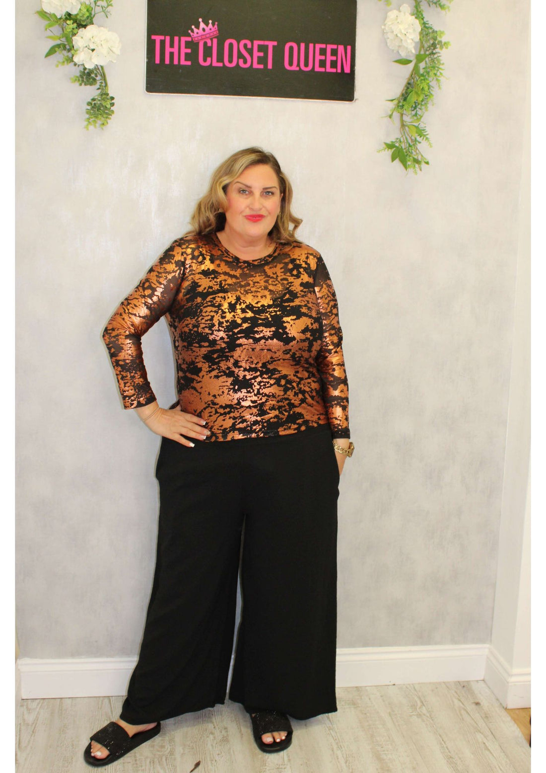 Sheer Top Metallic Patch