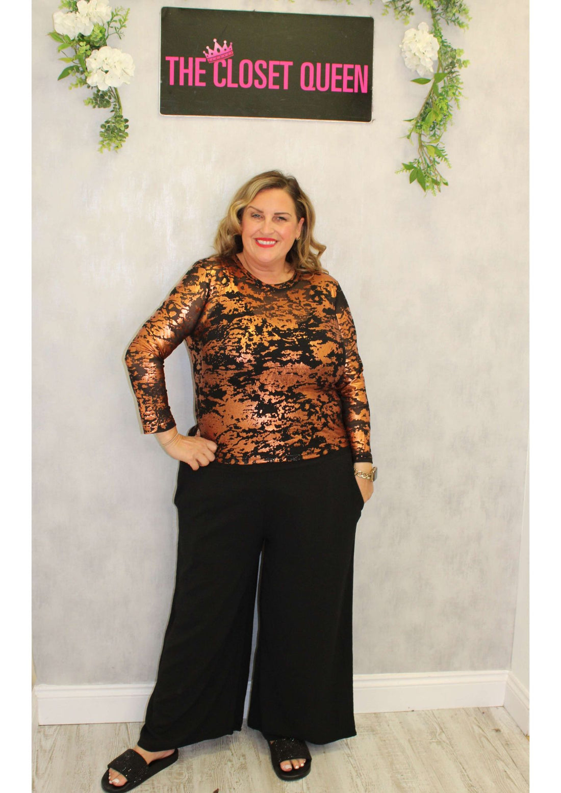 Sheer Top Metallic Patch