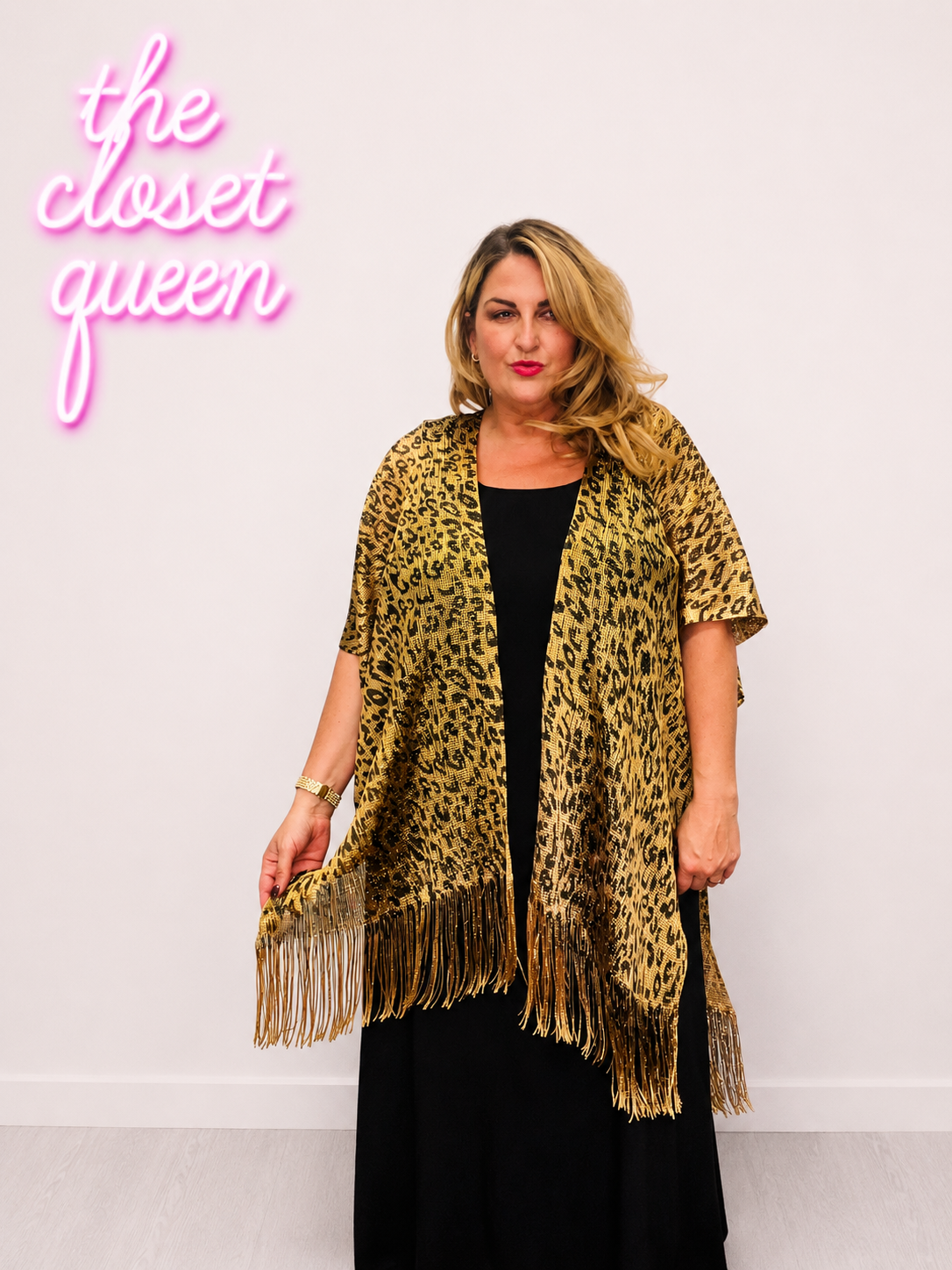 Shimmer Kimono Animal Print