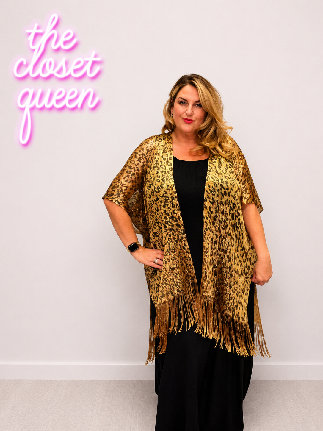 Shimmer Kimono Animal Print
