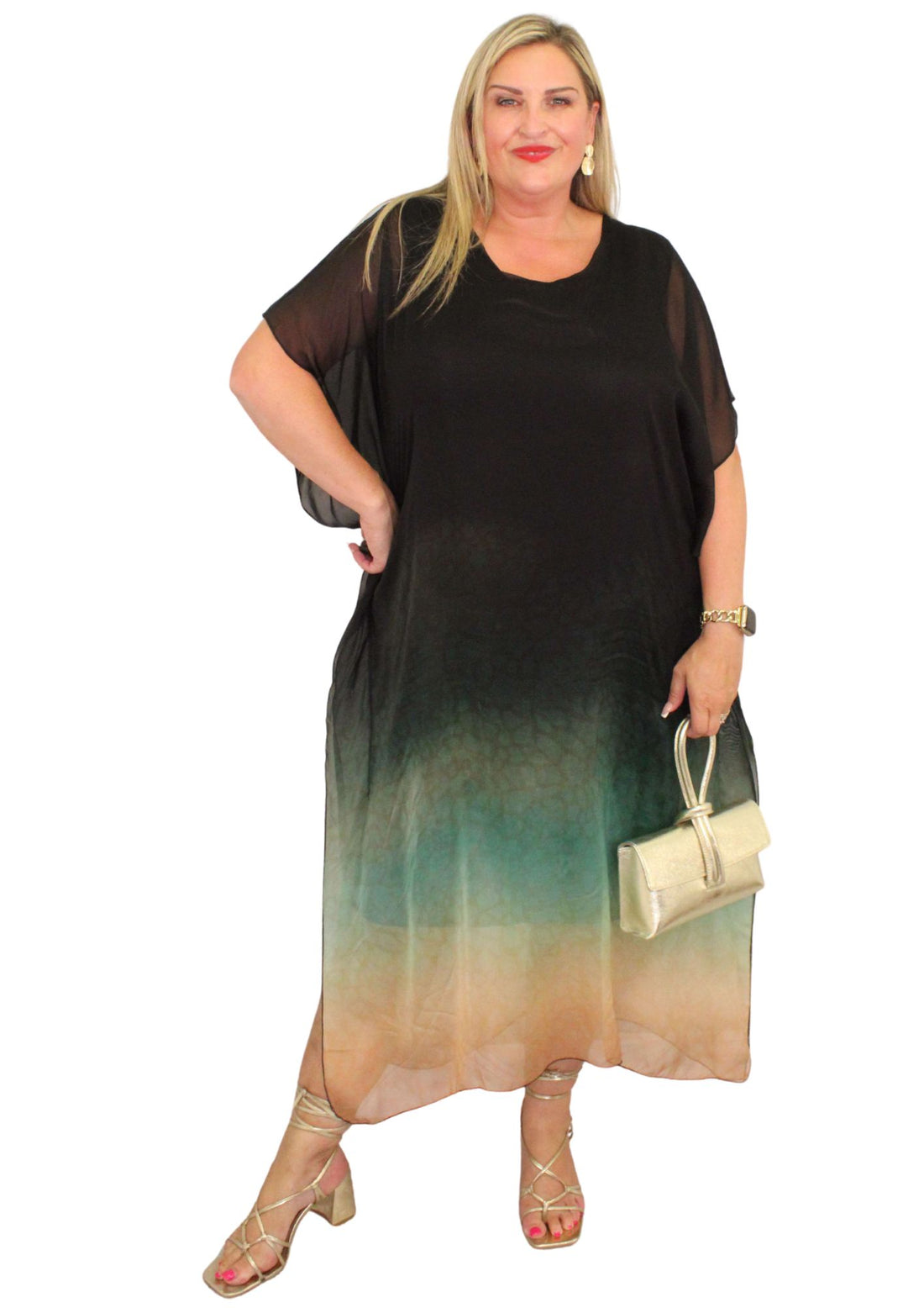 Silk Maxi Overlay Dress Rising