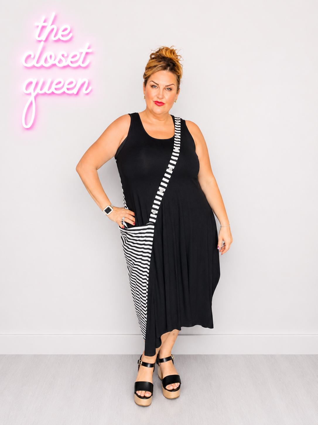 Stripe Strap Dress By ID