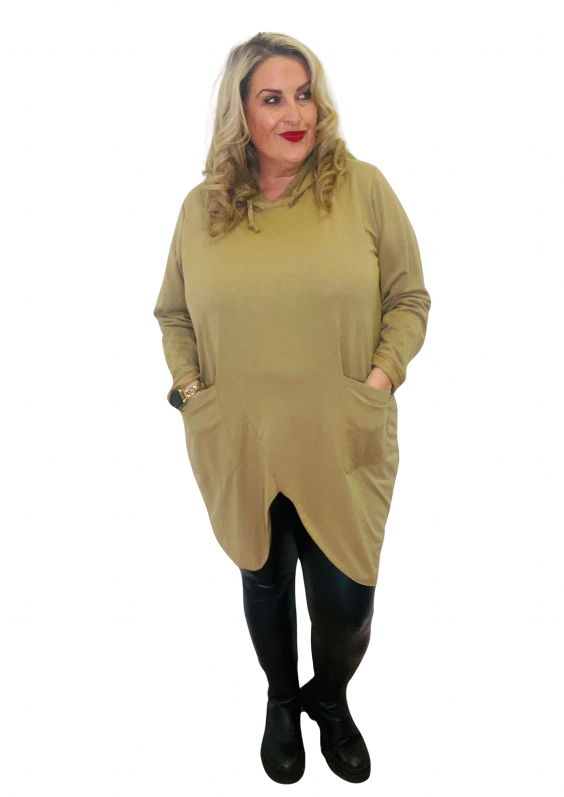 wave hoody plus size curve camel