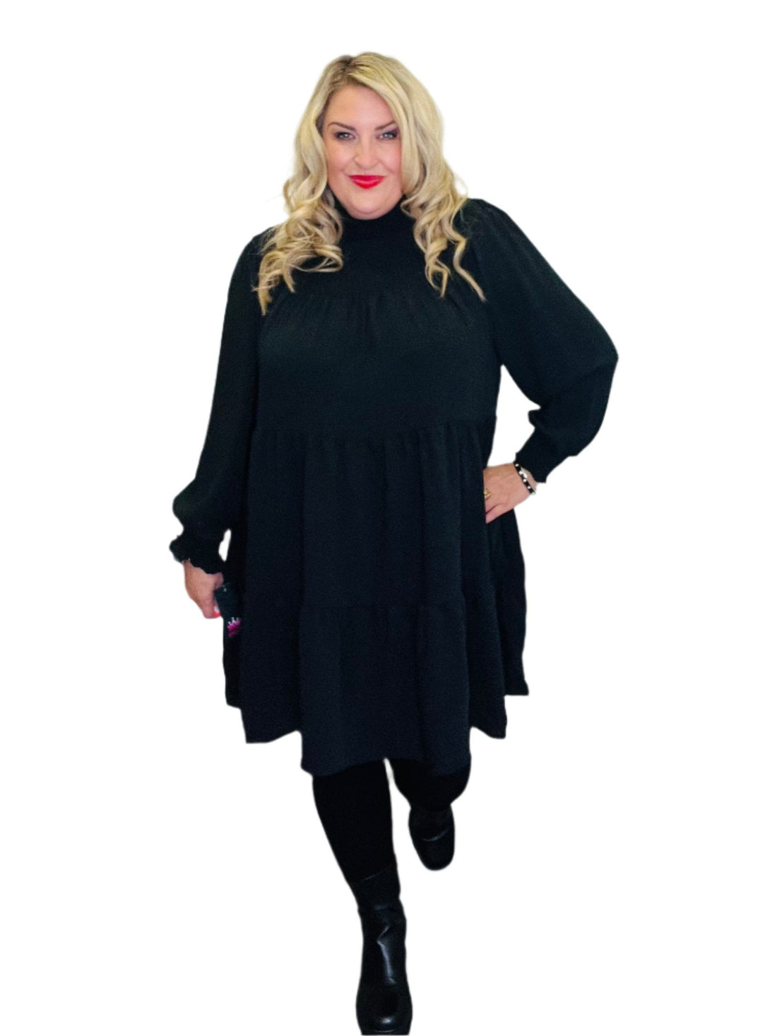 zoe dress plain black plus size look